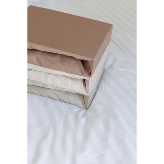 Satin fitted sheets (BEIGE)